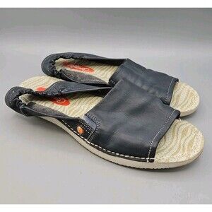 Softinos by FLY London Shoes Women's  41 EU 10 US Blue Leather Slip-on Sandals